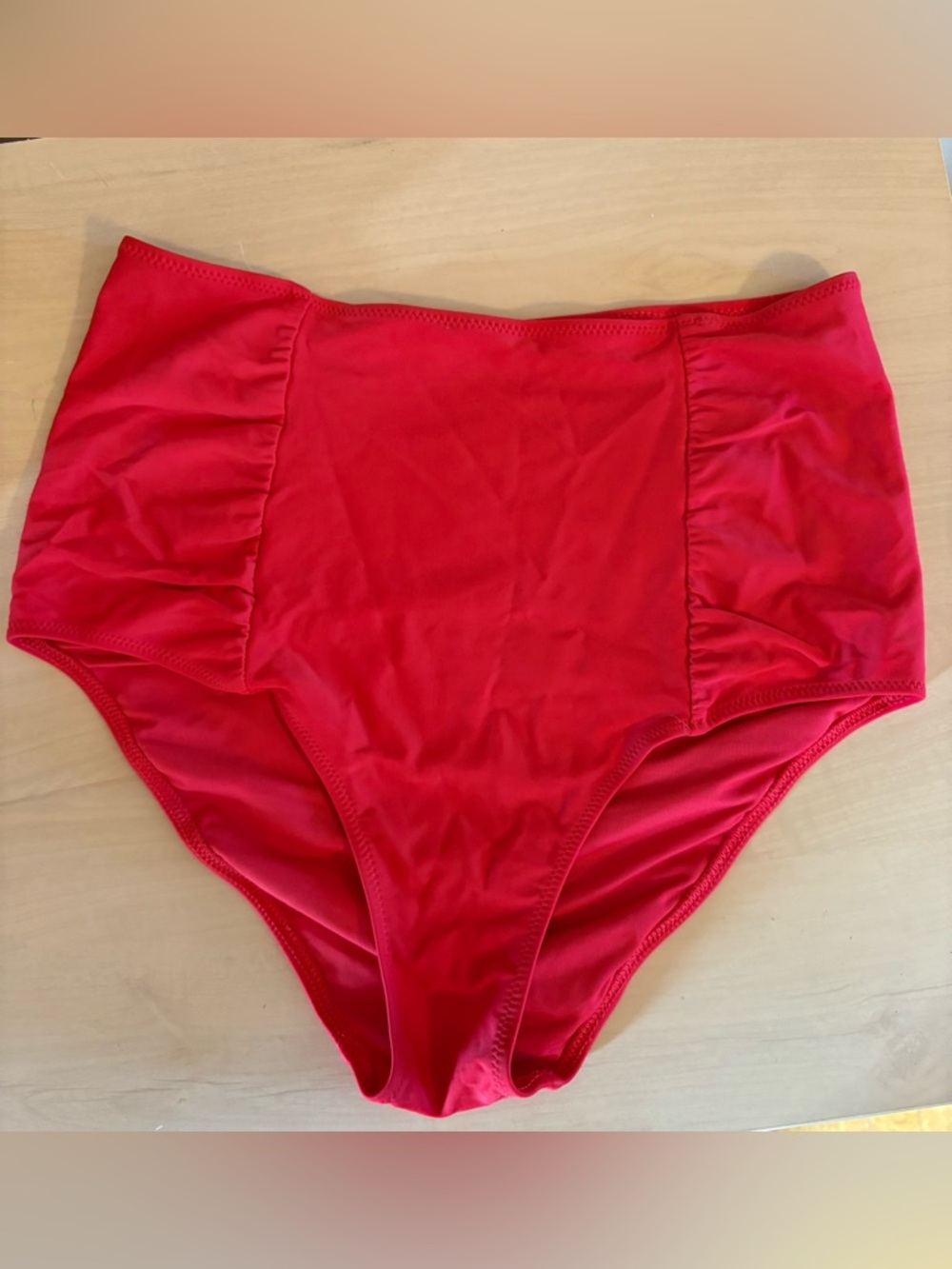 Aerie High-Waist Bikini Bottom in Bright Red